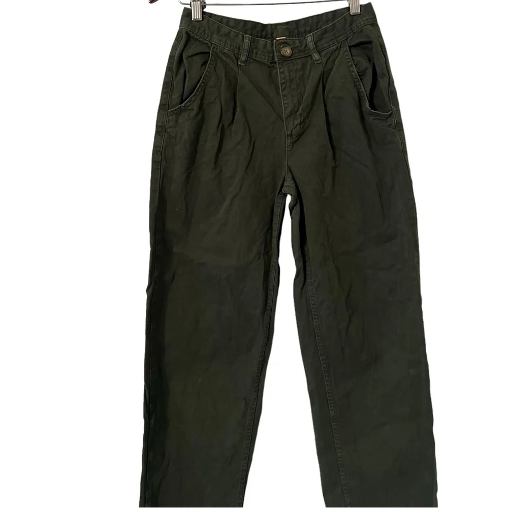 FREE PEOPLE Pleated Dockers Baggy Khaki Cargo Pants Jeans Trousers